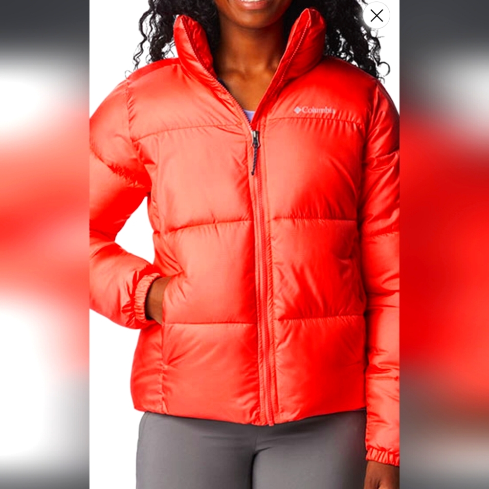 Columbia Puffect Puffer Jacket, Coral, Size M